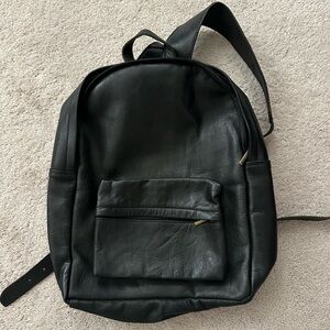 Genuine leather small backpack